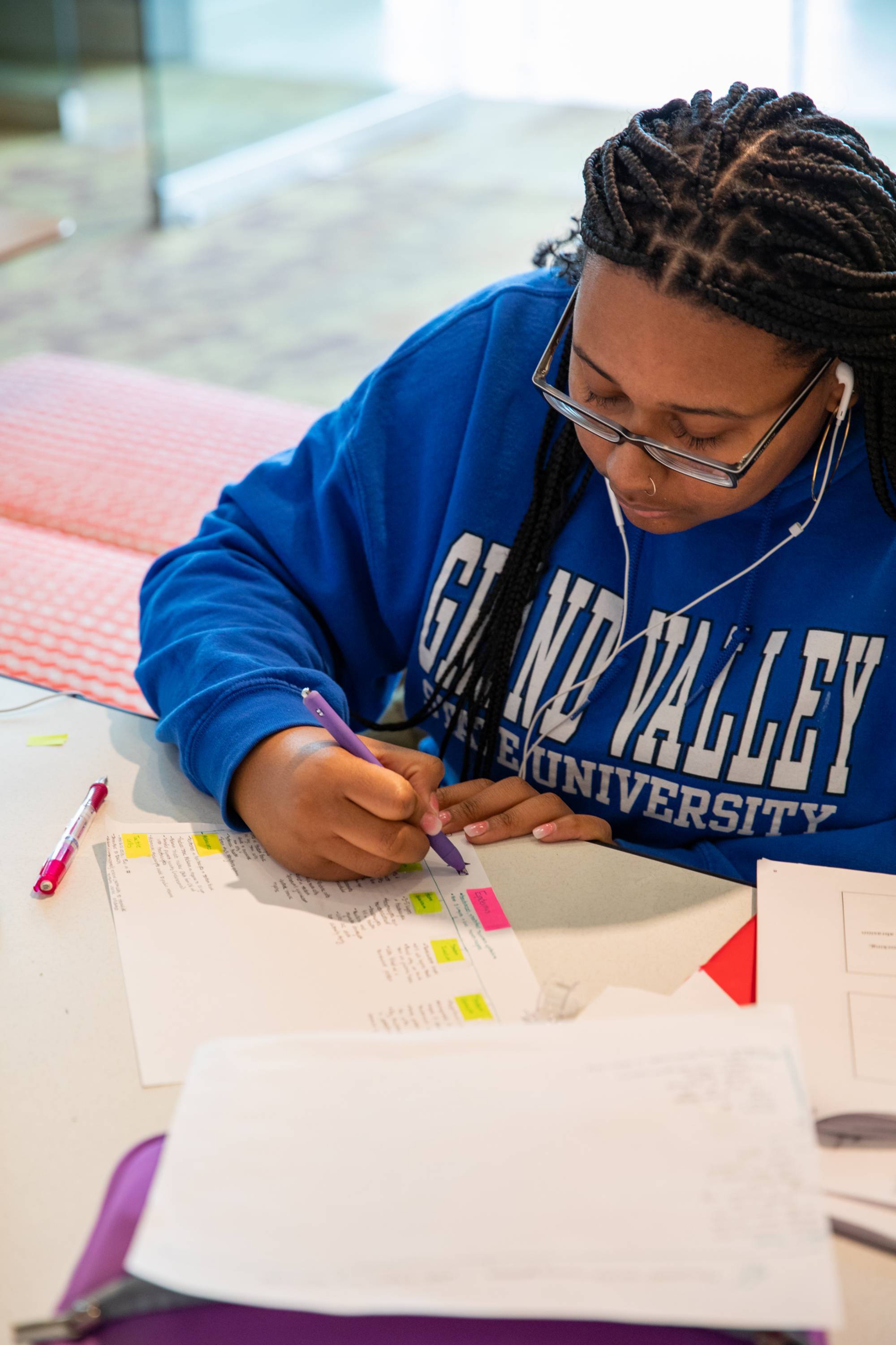 Student working on homework